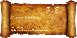 Piros Etelka névjegykártya